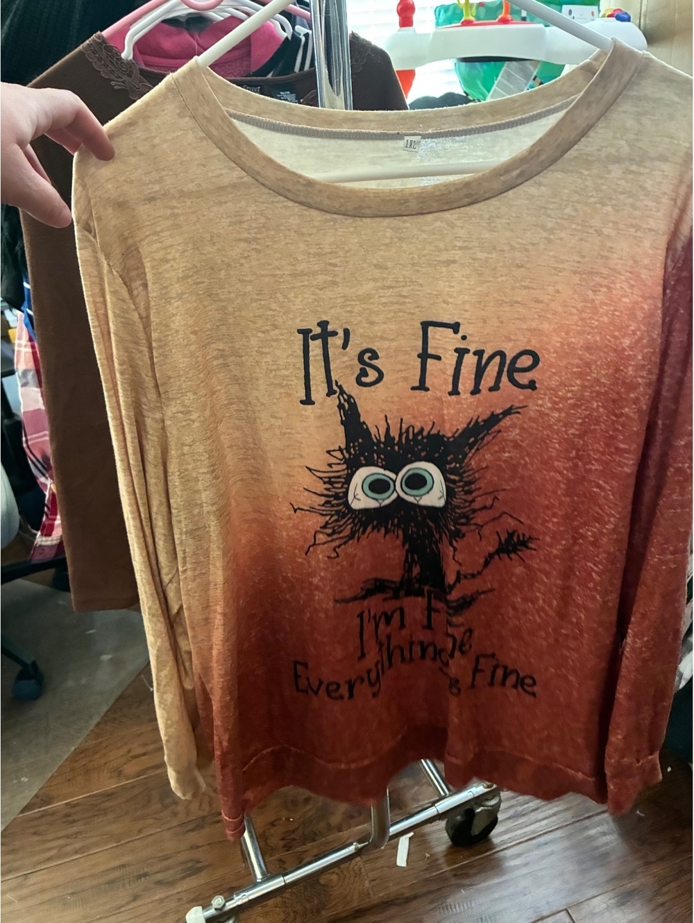 Ombre It's Fine graphic long sleeve top